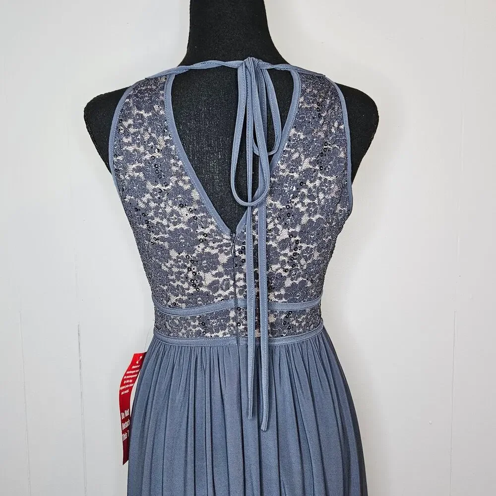 Nightway Prom Bridesmaid Blue Maxi Dress Special Occasion Party Cocktail Size 4P